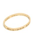 Waterproof Gold Plated Stainless Steel Cubic Zirconia Roman Numeral Hinged Bangle