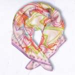 Multi Heart Print Silky Scarf - Lavender Free