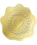 100 Pcs Gold Embossed Wax Seal-like Heart Envelope Foil Love Stickers