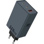 Dual Type-c & Usb-a Ports Fast Charge Wall Adapter 65W Gan