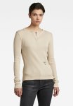 G-star Raw Granddad Long Sleeve Slim T-Shirt - Brown Rice