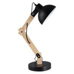Bright Star Lighting Swivel Arm Metal And Wood Desk Lamp - Black White
