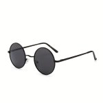 Men's Vintage Round Frame Polarized Metal Frame Tac Lens Sunscreen With Glasses Bag And Glasses Cloth