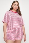 Cotton On Plus Dreamy Short Sleeve Jersey Sleep Set-lobster Red pink Stripe