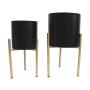 Flowerpot On Metal Stand Black 2 Piece