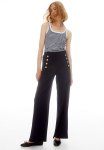 Button-front Trousers - Blue