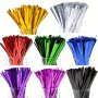 100PCS/BAG Colorful Metal Twist Ties Colorful Spiral Decoration Suitable For Cellophane Bags 8 Colors Available Length 10CM/3.97IN Suitable For Party Gift Sealing And Other