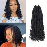 8 Packs Wavy Senegalese Twist Crochet Hair With Curly Ends 20.32 Cm Black Pre Looped Short Crochet Braids Pre Twisted Small Hava