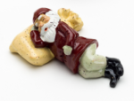 Sleeping Santa With Brown Bag 3X7CM