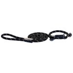 Rogz Rope Large 12mm 1.8m Long Moxon Dog Rope Lead - Black Reflective