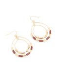 Goldair Gold Brown Beaded Pear Drop Earrings
