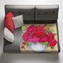 Peonies In A White Bowl Light Weight Fleece Blanket By Stella Bruwer