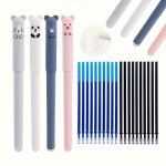 Animal Erasable Gel Pen 0.5MM Black Blue ink Gel Pen Office Stationery