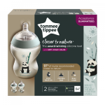 Tommee Tippee 260ML Bottle 2PK Decorated 0M+ - Panda