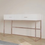 White + Rose Gold Dressing Table