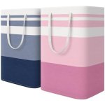 Homehacks 2 Pack Large Laundry Baskets Waterproof Freestanding Laundry Hampers Collapsible Clothes Hamper With Reinforced Handle