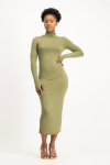 Yolanda Poloneck Bodycon Dress - Fatigue Olive - S