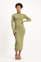 Yolanda Poloneck Bodycon Dress - Fatigue / Olive - S