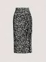 Floral Print Ruched Skirt Elegant Slim Drawstring Split Hem Skirt For Spring & Summer Women's Clothing