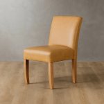 Chunky Leather Dining Chair Oak Desert