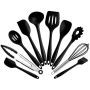 Kitchen Utensils 10 Piece Silicone Black - Kitchen Utensils