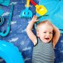 Wipeable Fold Up Beach Blanket - Sharks By
