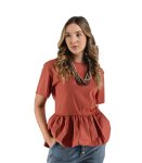 2-TEXTURED Frill Border Top - Paprika Free