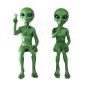 Garden Ornament Green Alien Statue For Indoor Outdoor Decor Set Of 2 -15CM