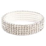Silver Diamante 5-ROW Bracelet