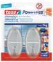 Powerstrips Hooks Large Oval 2 HOOKS/4 Strips Chrome