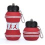 Kids Collapsible Silicone Water Bottle - Cricket Ball
