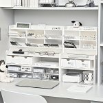 Dormitory Storage Box Desk Organizer Student Stationery And Cosmetics Storage Rack Slanted Pen Holder Double-layer Desktop Stora