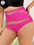 Women's Plus Elegant Panty Plus Size Letter Graphic Cross Detail High Waist Tummy Control Breathable Mesh Underwear