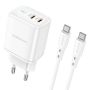 35W Dual Port Usb-c Charger With Usb-c To Lightning Cable & Cable Organizer