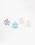 MINI Plastic Irregular Frangipani Claw Clips 4-PACK