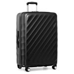 Traveler's Choice Elm Expandable Spinner Luggage Set Matte Black 29" Large Checked