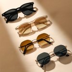 4PCS Retro Glasses For Women Men Anti Glare Gradient Sun Shades For Beach Party Travel