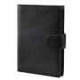 Genuine Leather Cowhide Men's Bifold Wallet Closure Multi-card Black