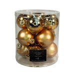 Xmas Ball Glass 6CM Set Of 12 Pieces Gold