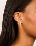 Goldair Gold Dark Green Cubic Zirconia Hoop & Stud Earrings 3-PACK