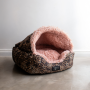Burrow Dome Bed - Small / Leopard Print Canvas With Pink Calming Fabric