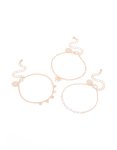 Rose Gold Pearl Bow & Heart Bracelets 3-PACK