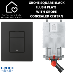 Grohe Square Matt Black Flush Plate With Grohe Concealed Cistern