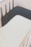 Blue Grey Muslin Cot Bumper - Cover & Inner