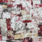 Printed Velvet Suede Upholstery Fabric Red Gold