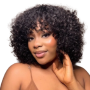 Brazilian Hair Curly Fringe Wig.