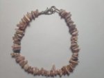 Rhodochrosite Chip Stone Bracelet Pink & Black A201