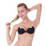 Clip-on Adhesive Invisible Push-up Reusable Butterfly Bra - C / Black