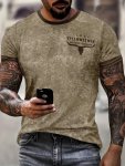 Yellowstone 3D Print Men's Creative Top Casual Short Sleeve Crew Neck T-Shirt Men's Clothing For Summer Outdoor