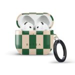 Burga Airpod Hardcase Compatible With Apple Airpods 4 Charging Case Checkered Green Square Minimalistic Pattern - Protective Har